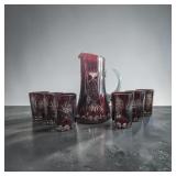 Mid 20th Century Bohemian Ruby Red Cut-to-Clear