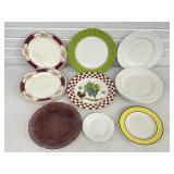 ASSORTED PLATES VINTAGE CRANBERRY, 4 FLORAL HOMER