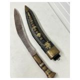 TRADITIONAL NEPALESE KHUKURI KNIFE W/ SHEATH