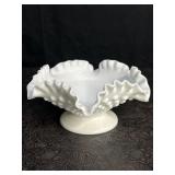 VINTAGE FENTON HOBNAIL WHITE MILK GLASS COMPOTE