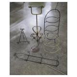Lot Of Modern Metal Decorative Racks  & Stands