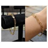 14K Yellow Gold Paperclip Bracelet From Barsky