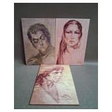 Hand-painted Ceramic Tiles - Monochrome Portraits