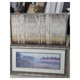 Two Modern Decorator Prints & Art Easel