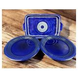 Cobalt Blue Lasagne Pan w/4 Cobalt Blue
