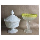 Vintage Indiana Glass Lotus Blossom Compote Bowl