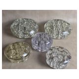 Vtg Round Clear Flower Frogs