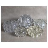Collection Of Vtg Round Clear Flower Frogs