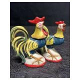 VINTAGE ROOSTER & HEN SALT & PEPPER SHAKERS JAPAN