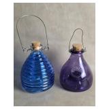 Antique Glass Escarti Purple Fly Trap + , 2 Items