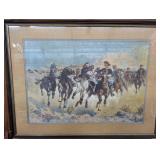 Framed Print Frederick Remington Dismounted