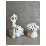 vintage Art Deco figural Flower Frog + Yankoware