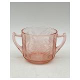 VINTAGE PINK DEPRESSION GLASS POINSETTIA PATTERN