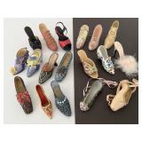 Miniature Shoe Collection Porcelain, Resin &