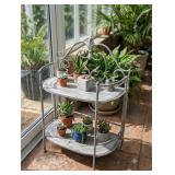 Rustic Metal 2 Tiered Plant Stand , Collapsible