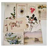 10 Antique Postcards Mixed