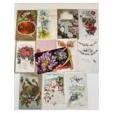 12 Antique Postcards