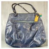 Coach Leather Bag/ Navy Blue w/ Dust Cove - Bag