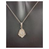Sterling Silver Necklace w/ Textured Solitaire