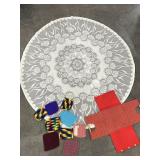 ROUND LACE TABLECLOTH, CLOTH HOT PAN CARRIER &