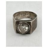 925 STERLING SILVER RING W/ SEMI-PRECIOUS HEART
