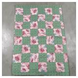 VTG Hand Ties Quilt Cotton & Barkcloth ? Squares