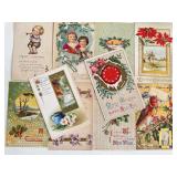10 Antique Postcards Christmas/ New Year