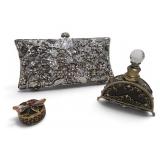 Perfume Botyle Trinket Box & Clutch Handbag