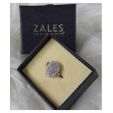 Zales Sterling Silver White Sapphire Pear Ring