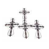 4 Metal Wall Cross Decor