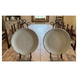 2 - 17" Charger Plates with Distressed Finish &