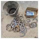 Lot of 44 Horseshoes w/ Horse Nails