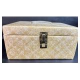VTG Quilted Sewing Box FULL of Items