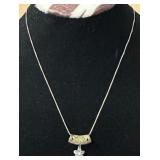 .925 Silver Necklace w/ Flower Pendant