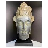 14.5" Head of Guan Yin on Black Marble Base w