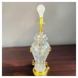 Crystal Lamp w/ Brass Handles & Base