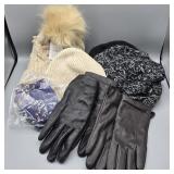 LEATHER GLOVES, POLY GLOVES S-M, BEANIES & HAT