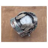 Large Navajo Silver & Turquoise Watch Cuff