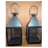 2- Metal/Glass Candle Lanterns
