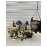 BOX LOT ROOSTER CANISTERS, NAPKIN HOLDER, MONKEY