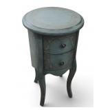 Vtg Style Bed Side Table 2 Drawer Shabby