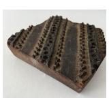 Vintage Hand Carved Wood Textile Print Block