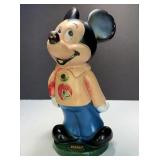 Vintage Mickey Mouse Bank Rubbery Plastic,