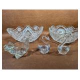 American Brilliant Sawtooth Etched Crystal Bowl