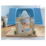 Vintage Little Tikes Large Blue Roof 2 Story Doll