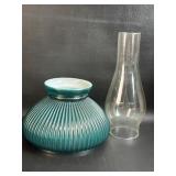 Green Glass Lampshade w/ Chimney