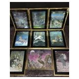 8 VINTAGE DUFEX FOIL HOLOGRAPHIC UNICORN PRINTS
