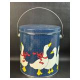 VTG Geese Tin w/ Sewing Items