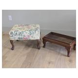 Two Ottomans - One w/out Cushion