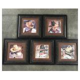 5 Western Art Prints Cowboy Hats  Linda Loeschen